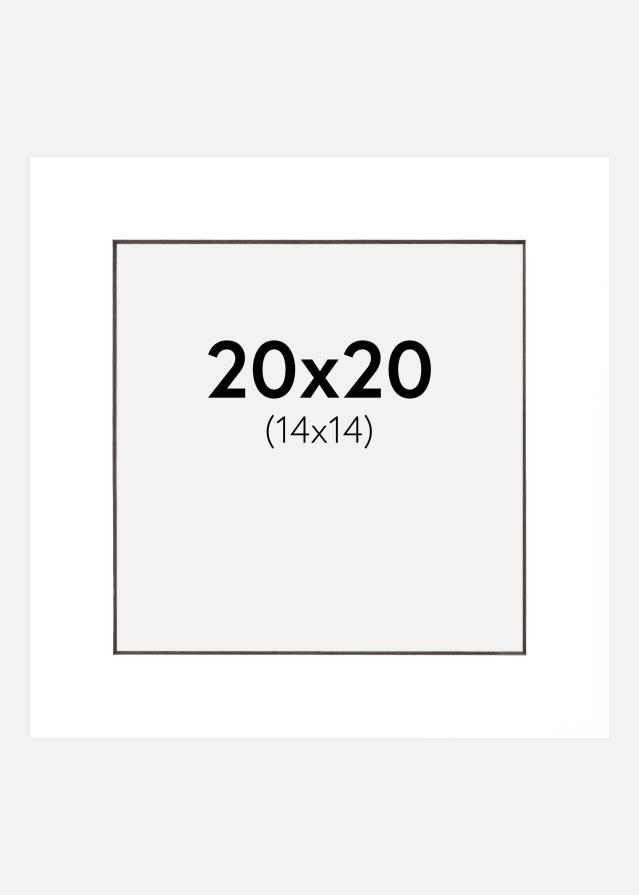 Paspartú Blanco (Borde interior negro) 20x20 cm (14x14 cm)