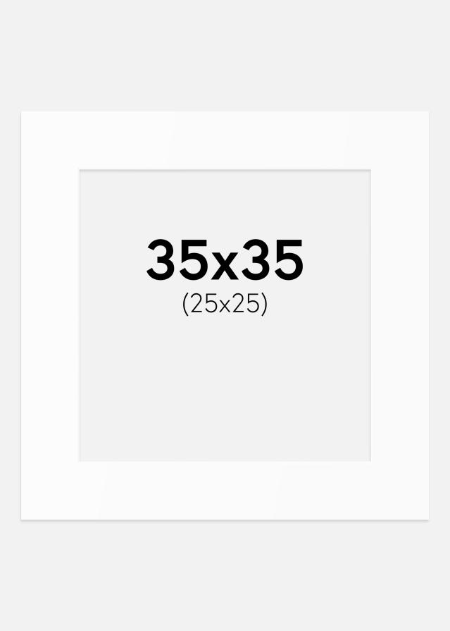 Paspartú Blanco Estándar (Borde interior blanco) 35x35 cm (25x25)