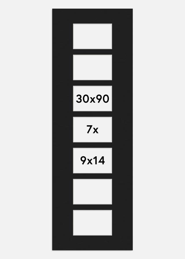 Paspartú Negro 30x90 cm - Collage 7 Fotos (9x14 cm)