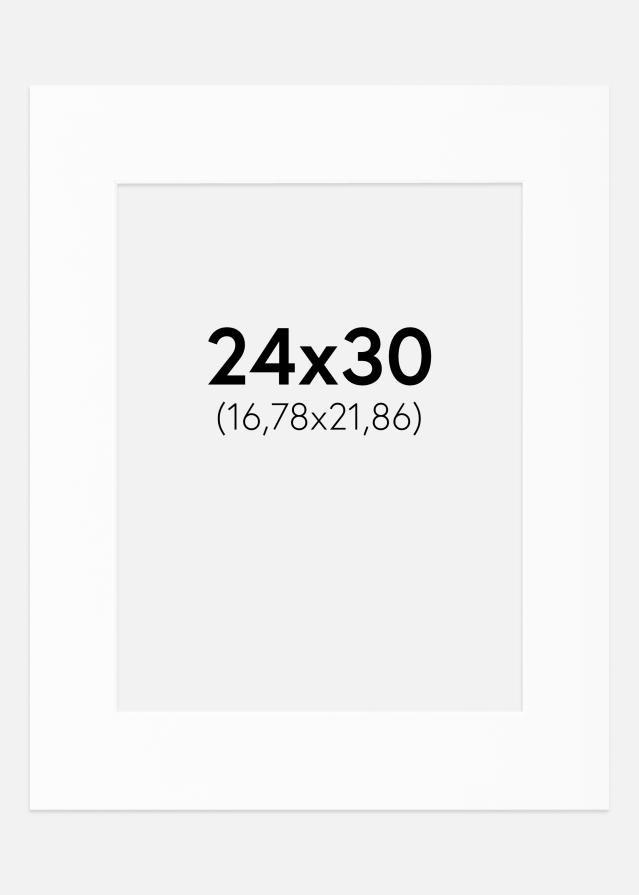 Paspartú Blanco Estándar (Borde interior blanco) 24x30 cm (16,78x21,86)