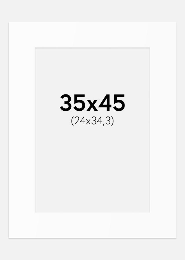 Paspartú Blanco Estándar (Borde interior blanco) 35x45 cm (24x34,3)