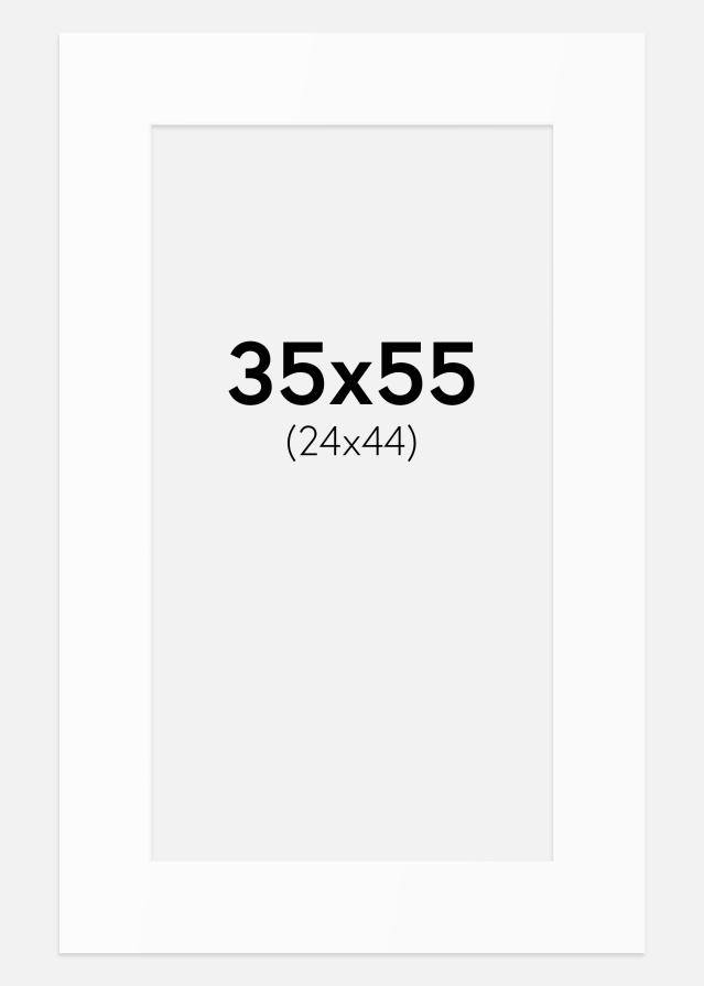 Paspartú Blanco Estándar (Borde interior blanco) 35x55 cm (24x44)