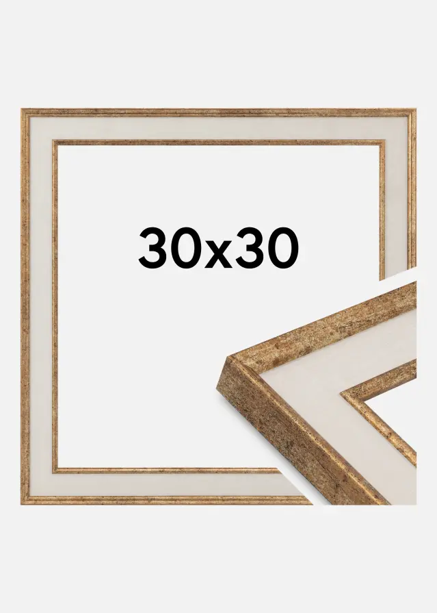 Marco Dolly Vidrio acrílico Oro 30x30 cm