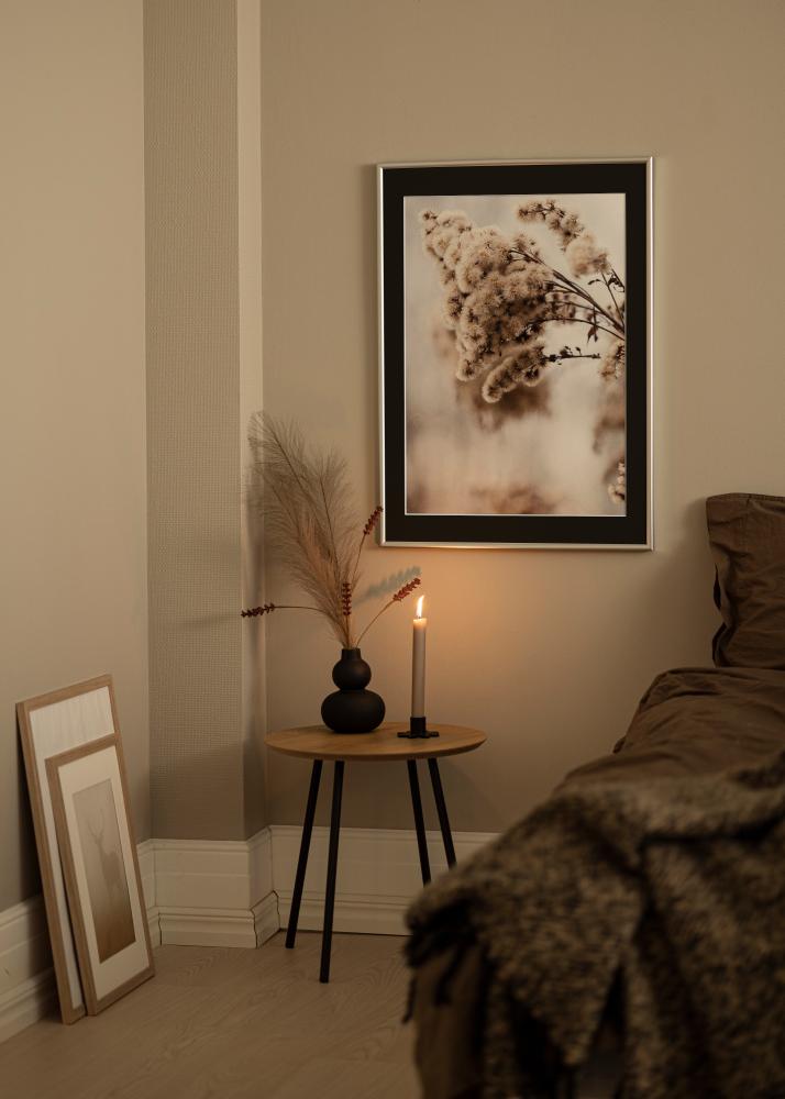 Marco Victoria Plateado 40x50 cm - Paspartú Negro 30x40 cm