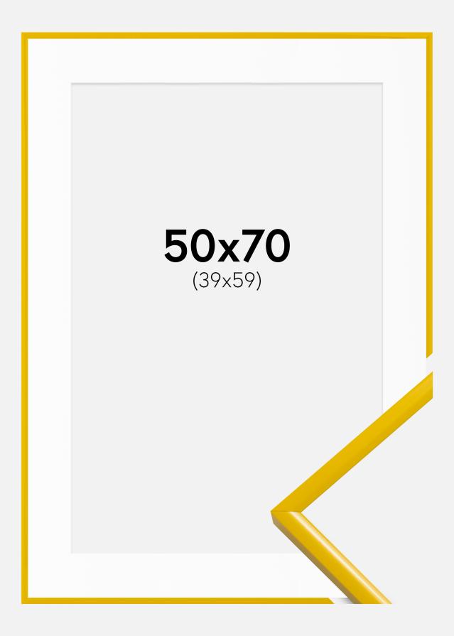 Marco New Lifestyle Amarillo 50x70 cm - Paspartú Blanco 40x60 cm