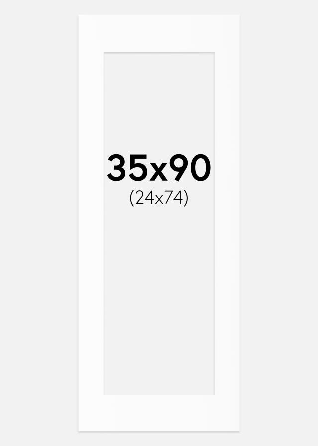 Paspartú Blanco Estándar (Borde interior blanco) 35x90 cm (24x74)