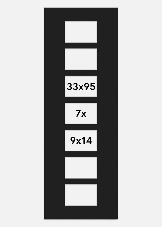 Paspartú Negro 33x95 cm - Collage 7 Fotos (9x14 cm)