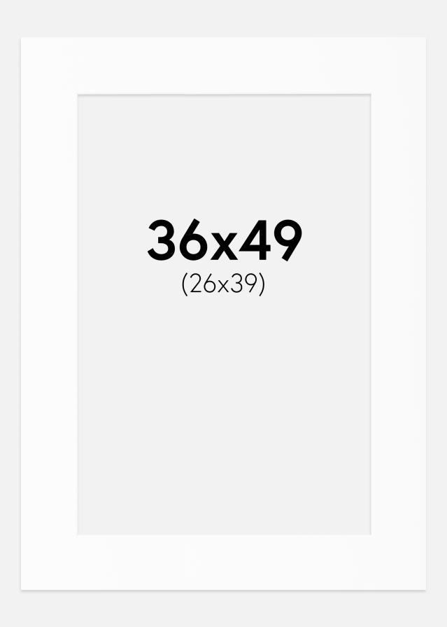 Paspartú Blanco Estándar (Borde interior blanco) 36x49 cm (26x39)