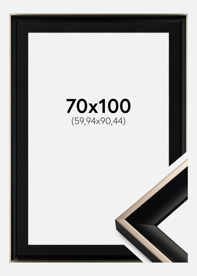 Marco Öjaren Negro-plateado 70x100 cm - Paspartú Negro 24x36 inches