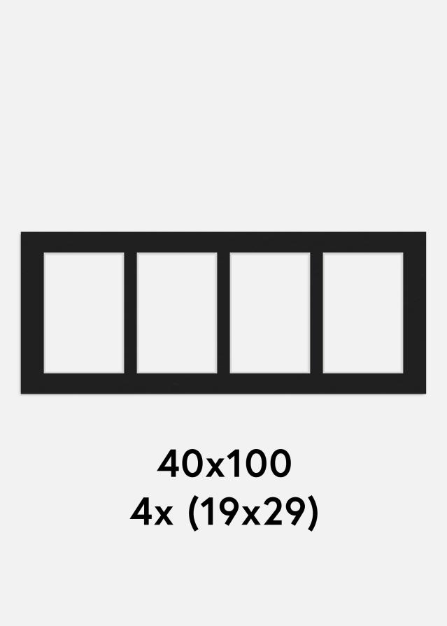 Paspartú Negro 40x100 cm - Collage 4 Fotos (19x29 cm)