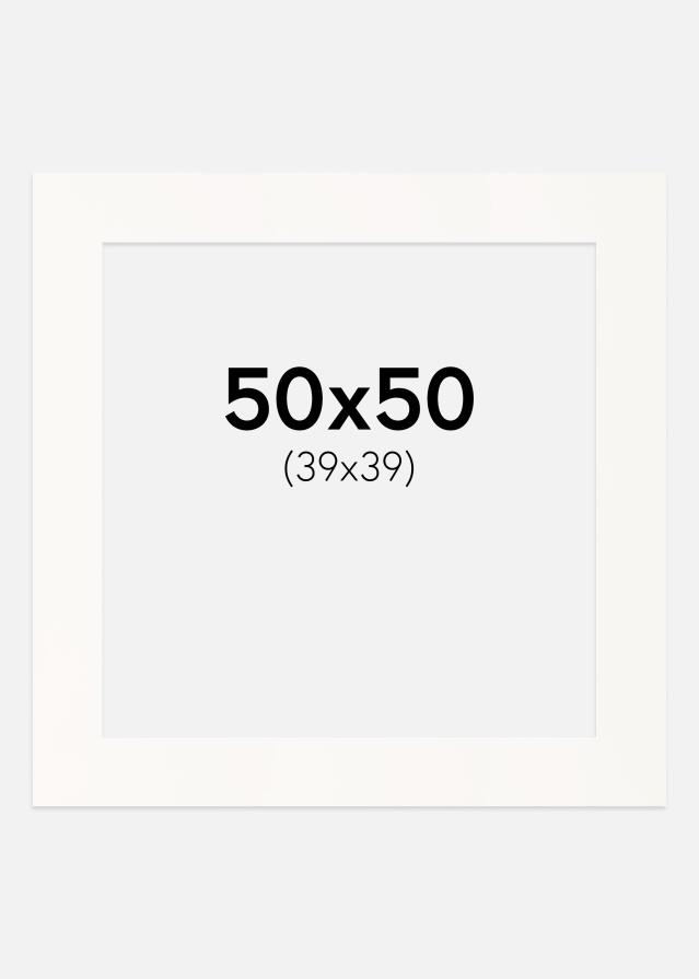 Paspartú Antique White (Borde interior blanco) 50x50 cm (39x39)