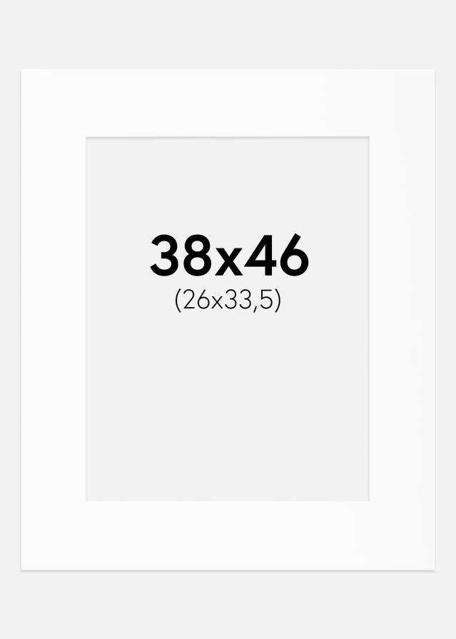 Paspartú Blanco Estándar (Borde interior blanco) 38x46 cm (26x33,5)