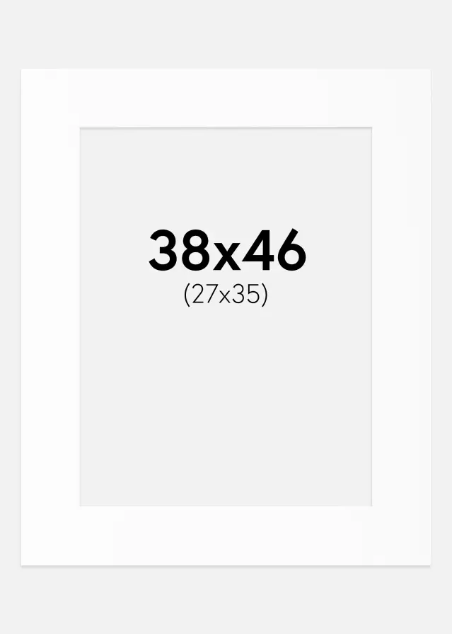 Paspartú Blanco Estándar (Borde interior blanco) 38x46 cm (27x35)