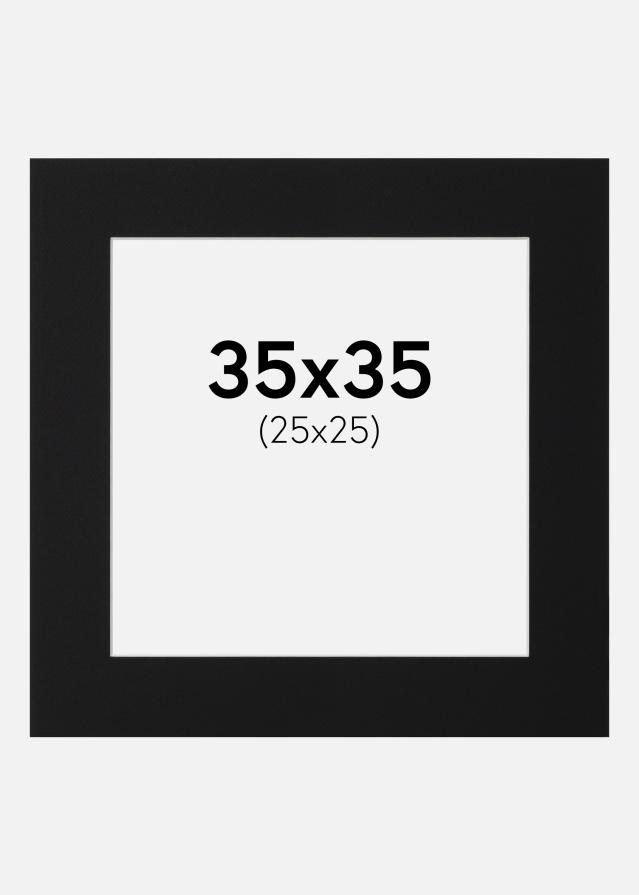 Paspartú Negro Estándar (Borde interior blanco) 35x35 cm (25x25)