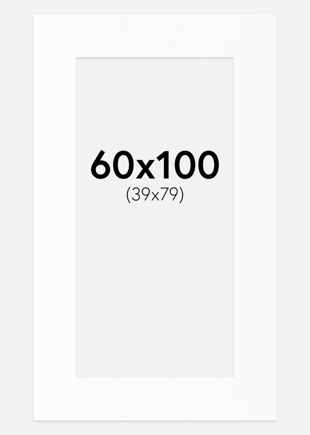 Paspartú Blanco Estándar (Borde interior blanco) 60x100 cm (39x79)