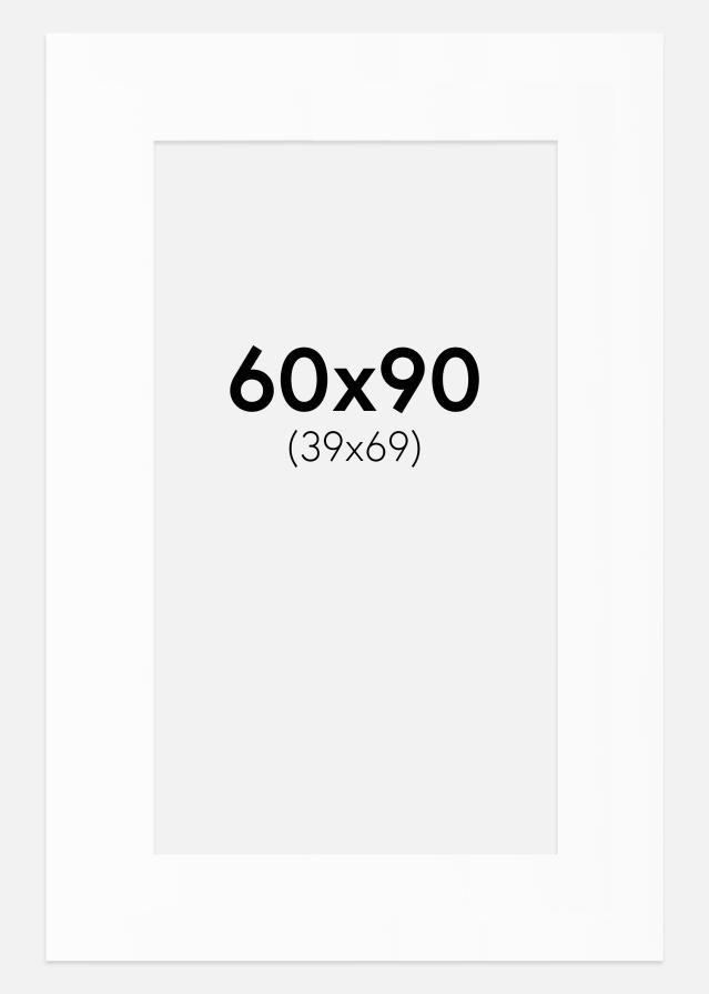 Paspartú Blanco Estándar (Borde interior blanco) 60x90 cm (39x69)