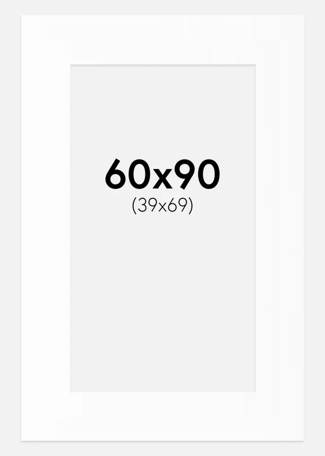 Paspartú Blanco Estándar (Borde interior blanco) 60x90 cm (39x69)