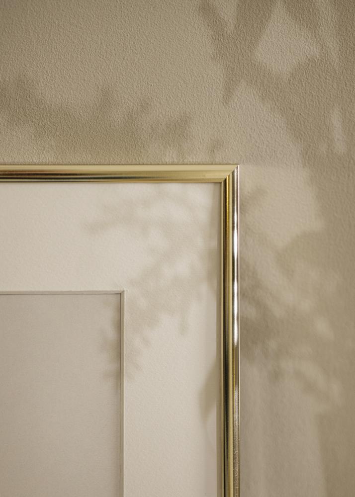 Marco Aluminio Vidrio acrílico Acabado brillante Dorado 50x50 cm