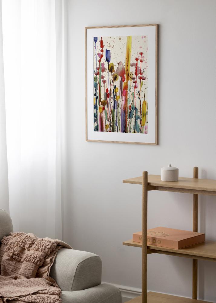 Marco roble estrecho acrílico 13x18 cm