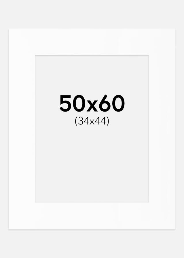 Paspartú Blanco Estándar (Borde interior blanco) 50x60 cm (34x44)