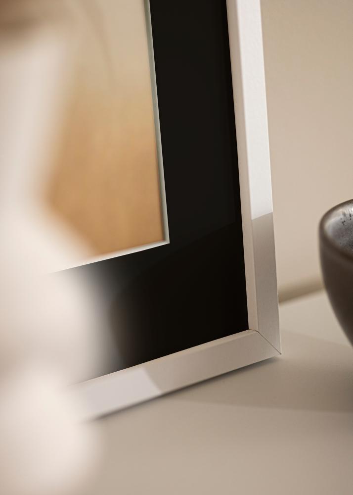 Marco Trendy Blanco 50x60 cm - Paspartú Negro 40x50 cm