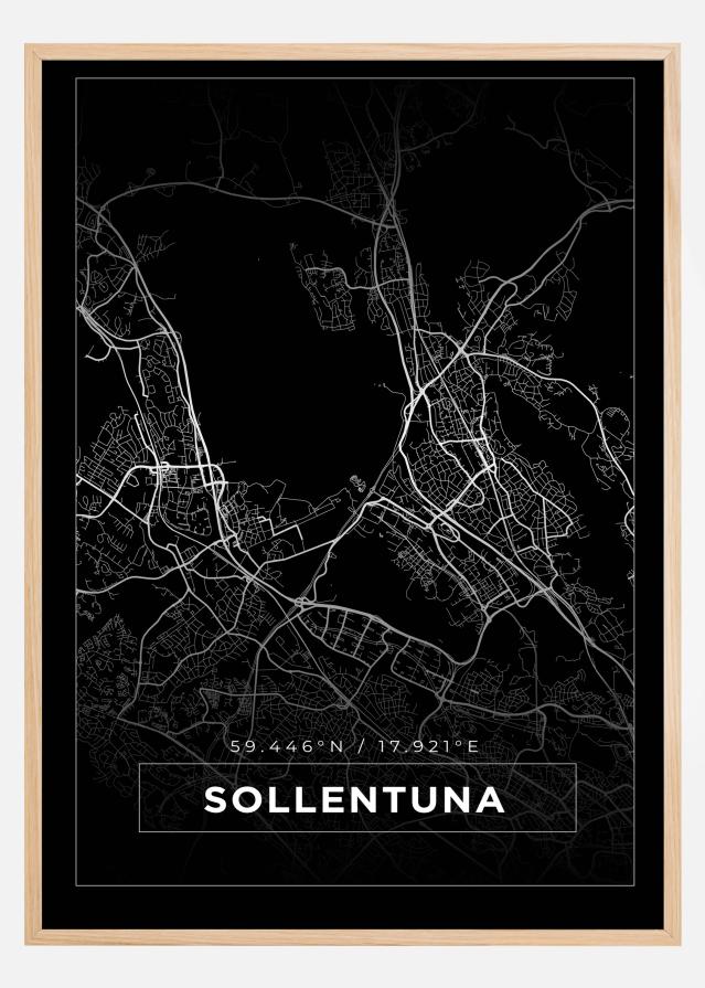 Mapa - Sollentuna - Cartel Negro