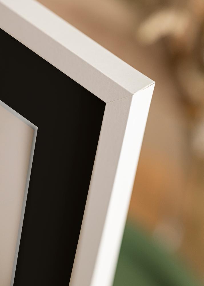 Marco Trendy Blanco 50x60 cm - Paspartú Negro 40x50 cm