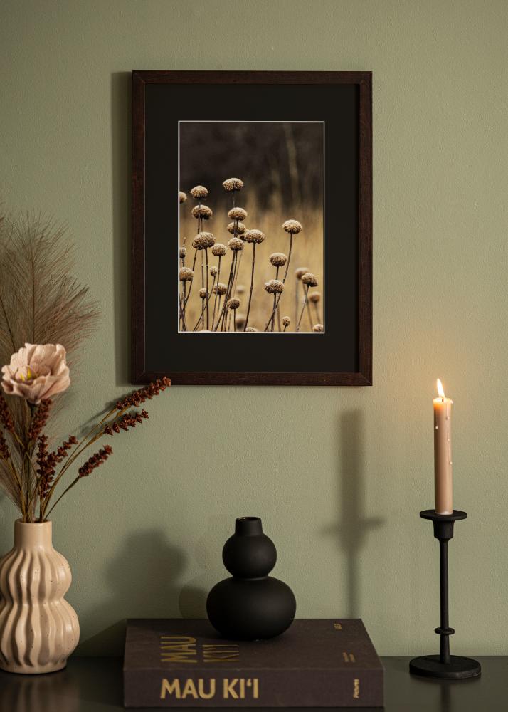 Marco Selection Castaño 40x50 cm - Paspartú Negro 30x40 cm