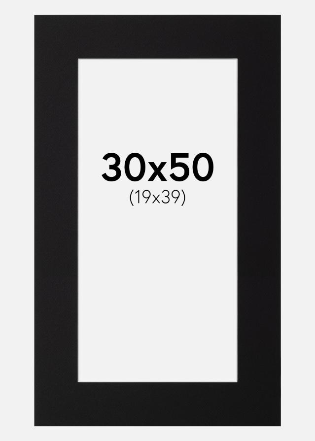 Paspartú Negro Estándar (Borde interior blanco) 30x50 cm (19x39)