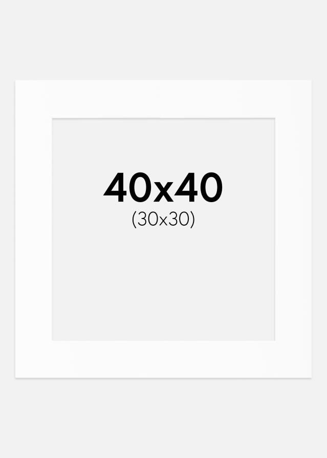Paspartú Blanco Estándar (Borde interior blanco) 40x40 cm (30x30)