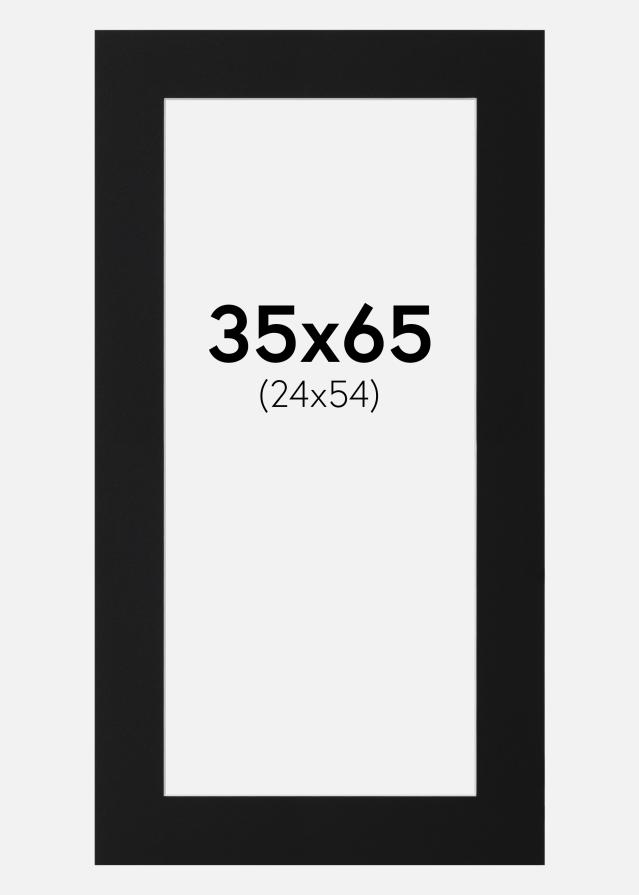 Paspartú Negro Estándar (Borde interior blanco) 35x65 cm (24x54)