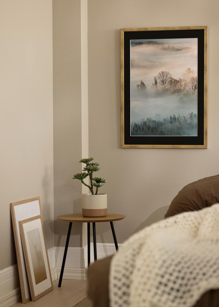 Marco Stilren Dorado 50x60 cm - Paspartú Negro 37x46 cm