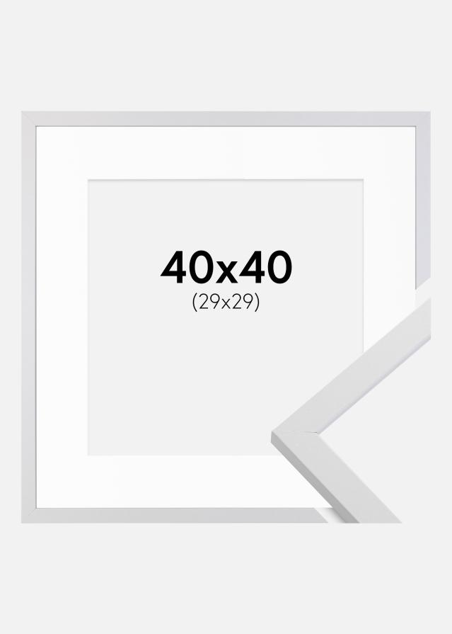 Marco Trendy Blanco 40x40 cm - Paspartú Blanco 30x30 cm