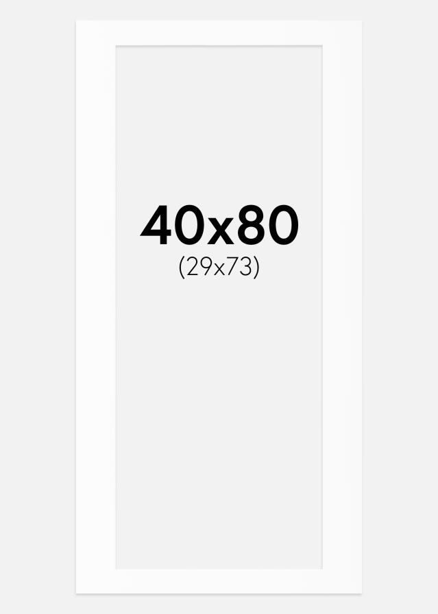 Paspartú Blanco Estándar (Borde interior blanco) 40x80 cm (29x73)