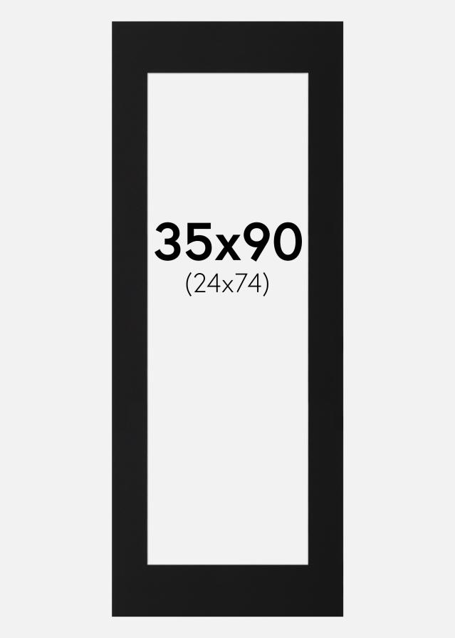 Paspartú Negro Estándar (Borde interior blanco) 35x90 cm (24x74)