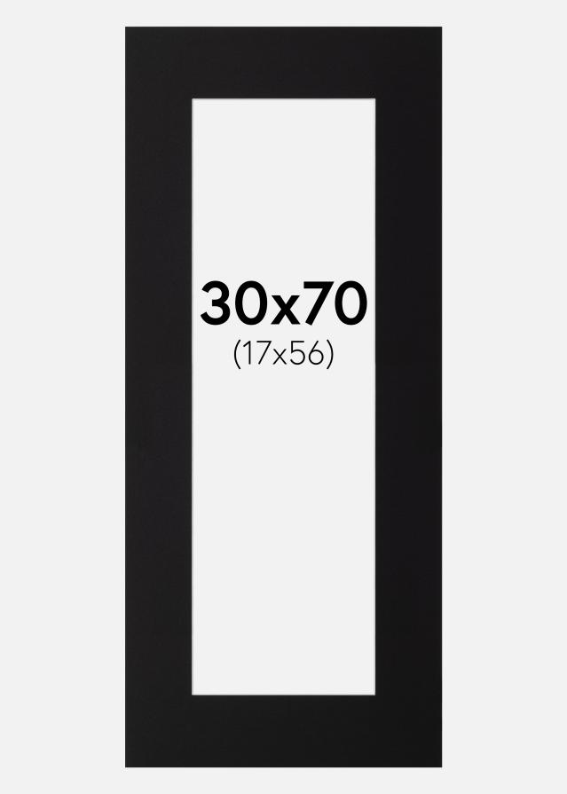 Paspartú Negro Estándar (Borde interior blanco) 30x70 cm (17x56)