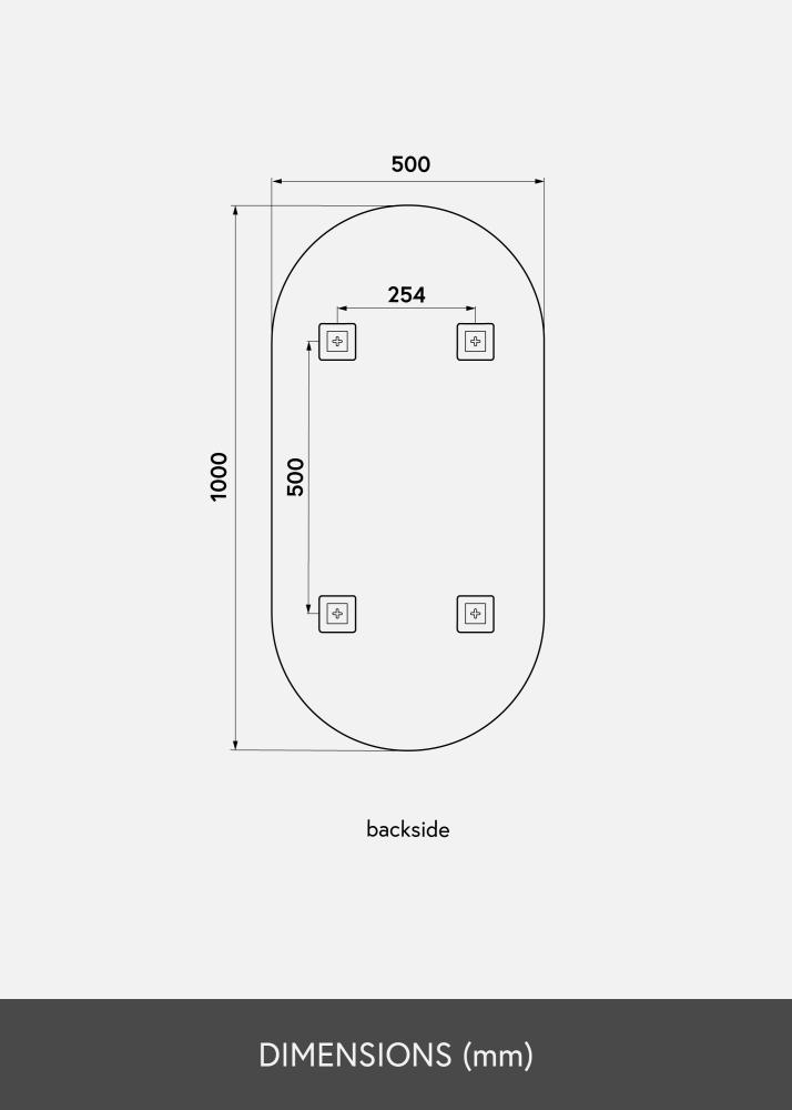 KAILA Espejo Ovalado Rose Gold 50x100 cm