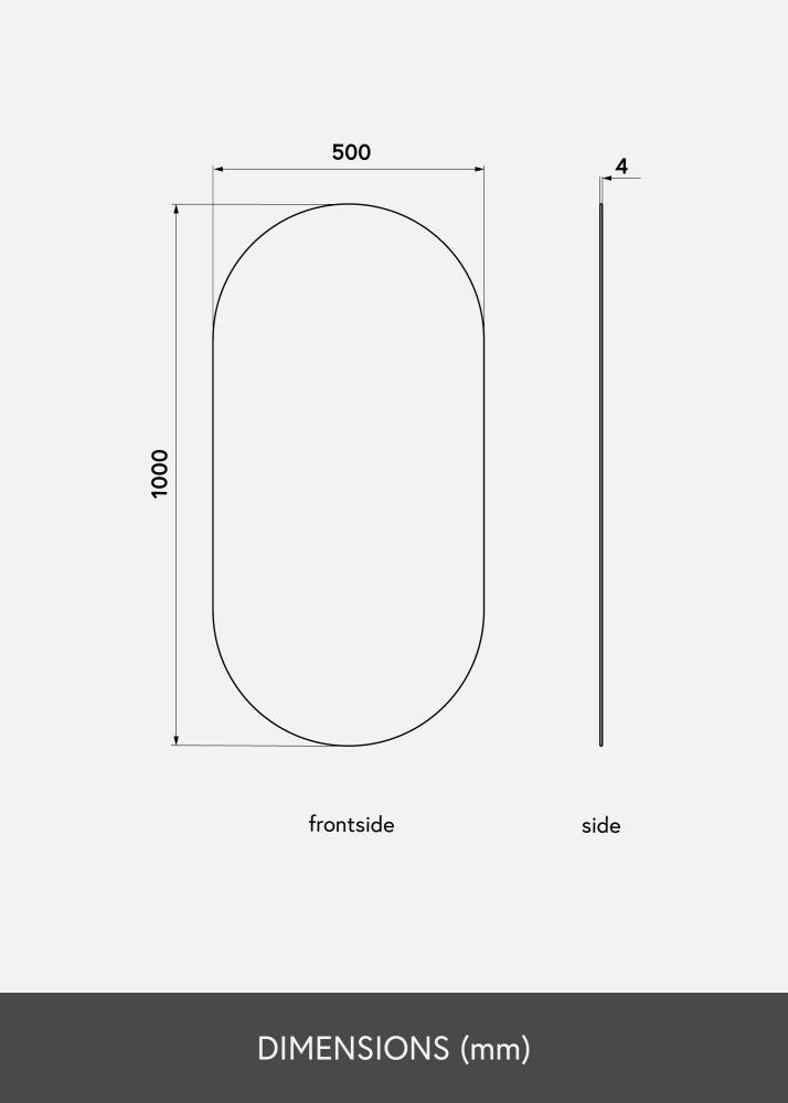KAILA Espejo Ovalado Rose Gold 50x100 cm