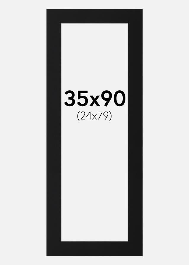 Paspartú Negro Estándar (Borde interior blanco) 35x90 cm (24x79)