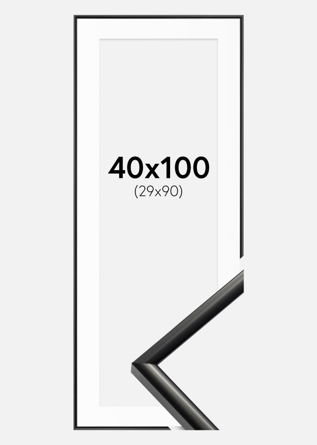 Marco New Lifestyle Negro 40x100 cm - Paspartú Blanco 30x91 cm