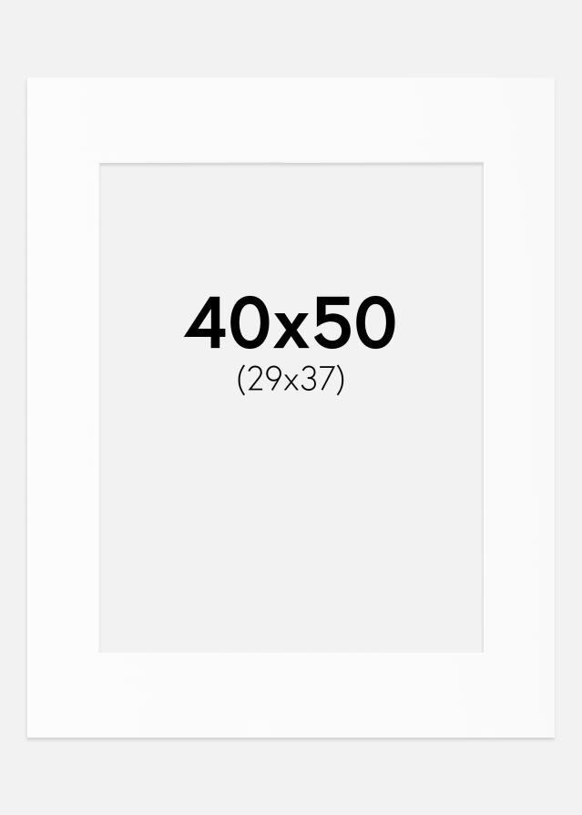 Paspartú Blanco Estándar (Borde interior blanco) 40x50 cm (29x37)