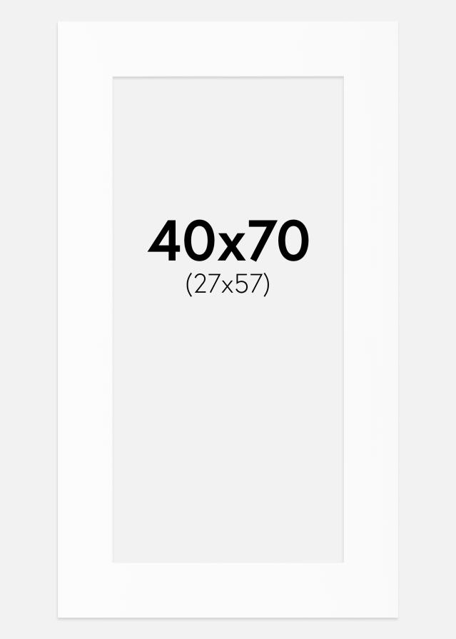 Paspartú Blanco Estándar (Borde interior blanco) 40x70 cm (27x57)