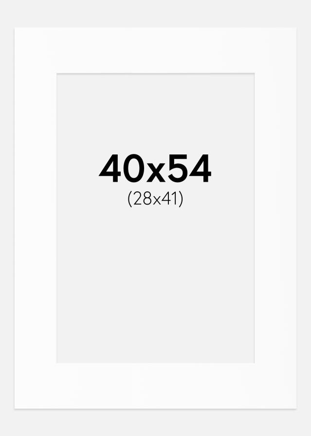 Paspartú Blanco Estándar (Borde interior blanco) 40x54 cm (28x41)