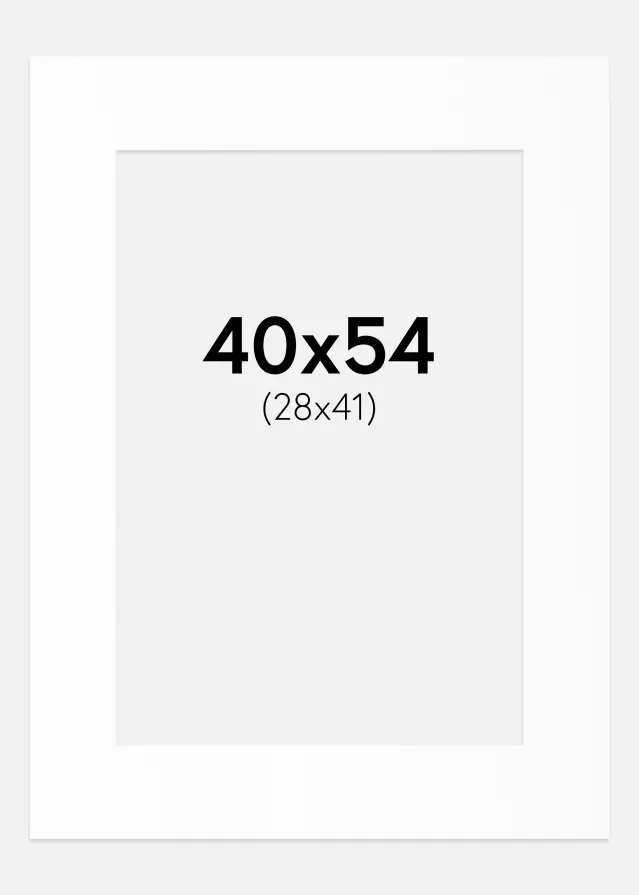 Paspartú Blanco Estándar (Borde interior blanco) 40x54 cm (28x41)