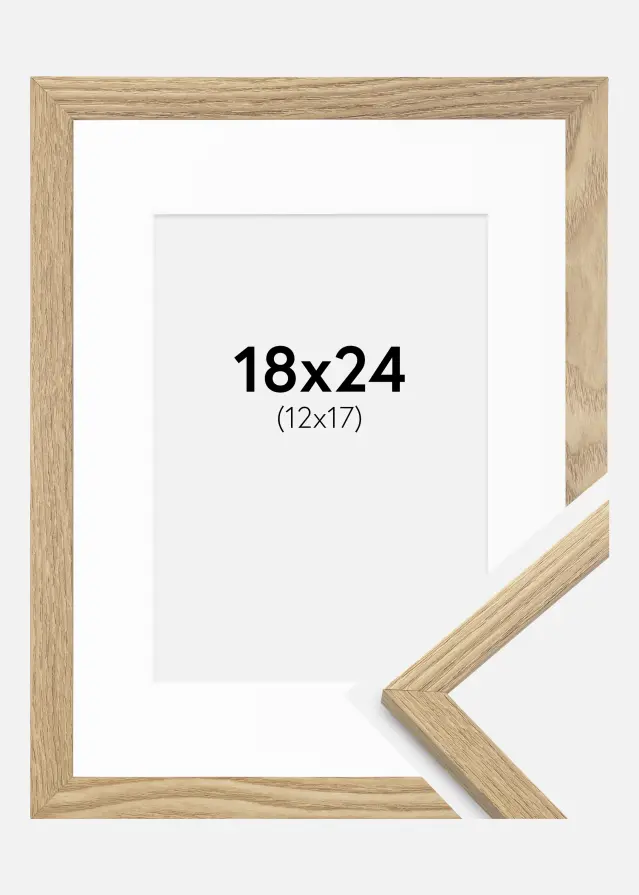 Marco Trendy Roble 18x24 cm - Paspartú Blanco 13x18 cm