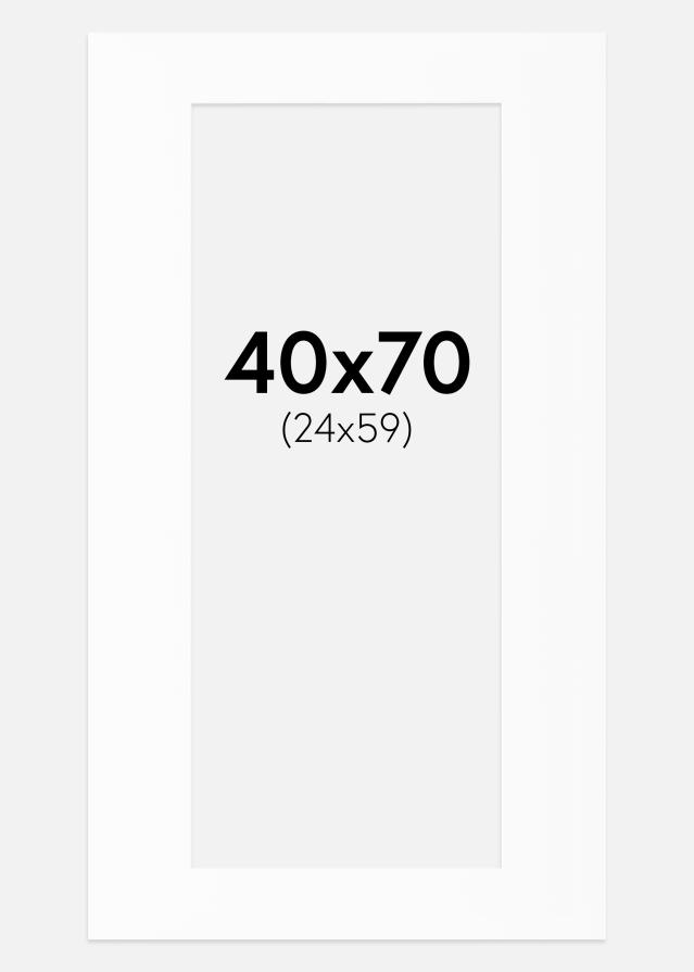 Paspartú Blanco Estándar (Borde interior blanco) 40x70 cm (24x59)