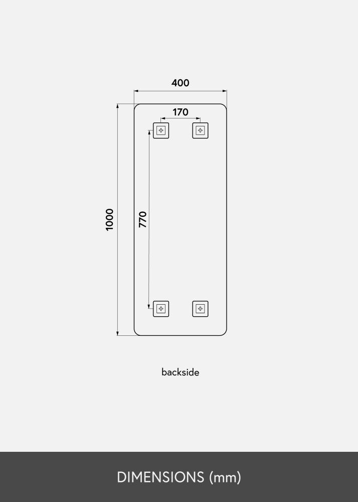 KAILA Espejo Rectangle Deluxe 40x100 cm