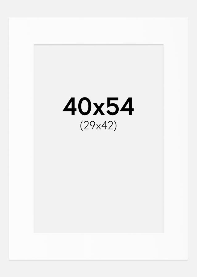 Paspartú Blanco Estándar (Borde interior blanco) 40x54 cm (29x42)