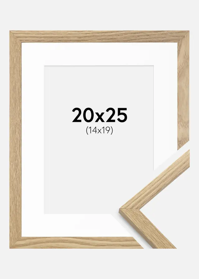 Marco Trendy Roble 20x25 cm - Paspartú Blanco 15x20 cm