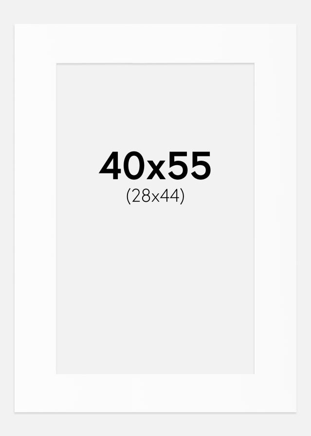 Paspartú Blanco Estándar (Borde interior blanco) 40x55 cm (28x44)